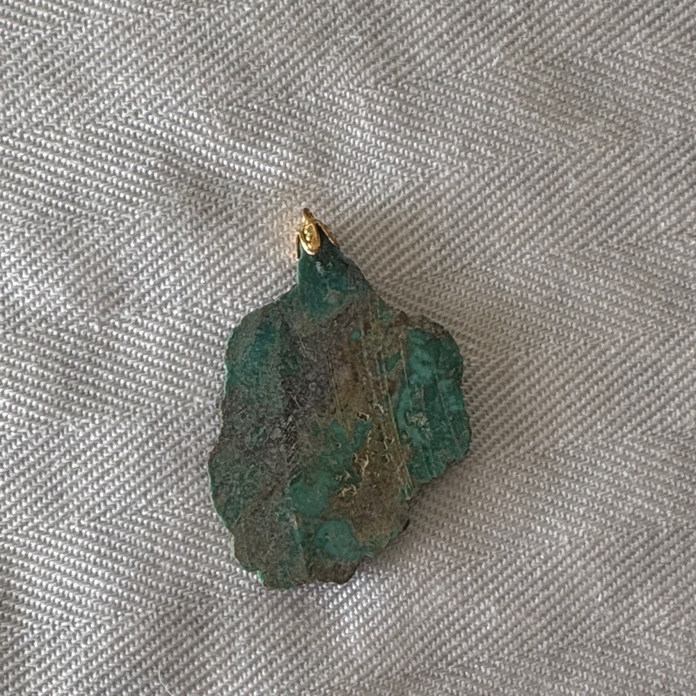 Turquoise and Gold Pendant Set - Picture 2 of 11